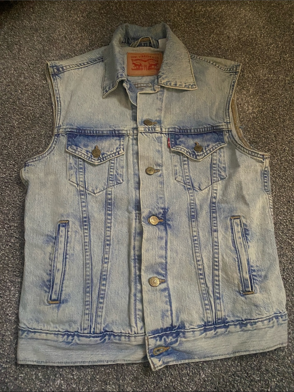 Levi's Light Blue Washed Denim Vest